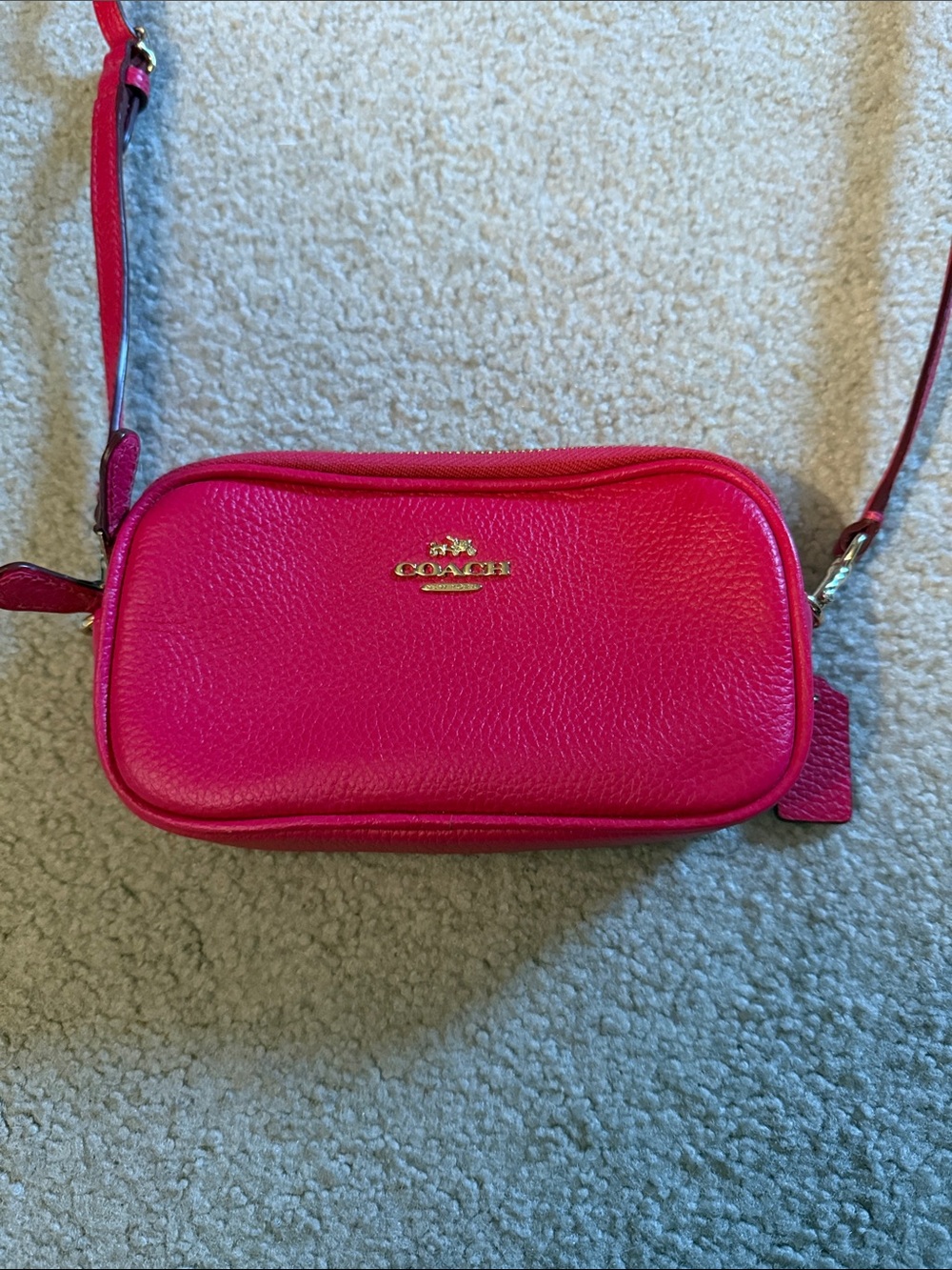Coach | Fuchsia Leather Camera Crossbody Bag